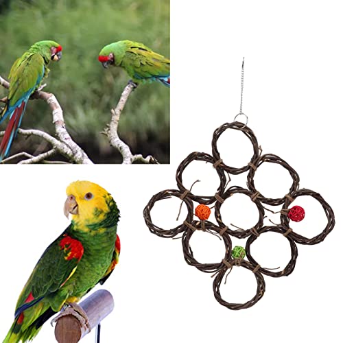 LIZEALUCKY Ratte, Hamster, Kletternetz, Papagei, Wellensittich, stehender Vogel, Hängeschaukel, Zubehör für Papageien, Kakadus, Nymphensittiche, Aras, Graupapageien, Wellensittiche (Colorful) von LIZEALUCKY
