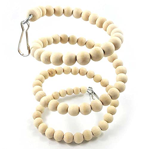 LIZEALUCKY Vogel-hängende Swin-Papageien-Spielzeuge, Sittiche, Papageien, Schaukeln, Kauen, Haustierperlen, drehbare Leiter, Klettern, Beißen, Käfig, Kauen für Wellensittiche, (150cm) von LIZEALUCKY
