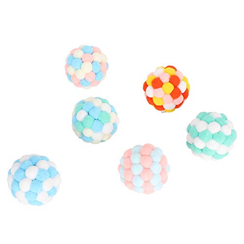 LIZEALUCKY Weicher Plüsch-Soundball für Katzen, 6 Stück, interaktives, bissfestes Spielzeug, mehrfarbiges Haustier, bunter Spielzeugball, Fuzzy Kitty Kitten Puff, Trainings-Teaser zum LIZEALUCKY Weicher Plüsch-Soundball für Katzen, 6 Stück, interaktives, bissfestes Spielzeug, mehrfarbiges Haustier, bunter Spielzeugball, Fuzzy Kitty Kitten Puff, Trainings-Teaser zum von LIZEALUCKY