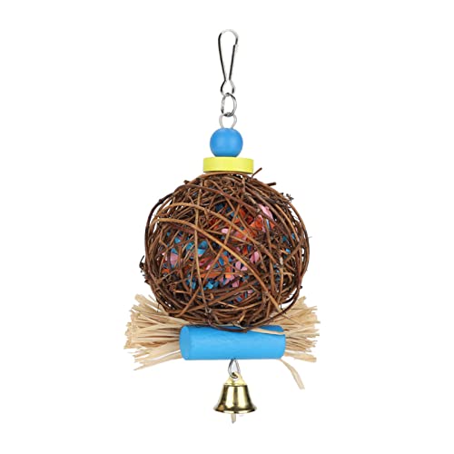 Vogelpapagei, der Rattanbälle kaut, Spielzeug, Sittichball, Futtersuche, Schredder, zum Aufhängen für Wellensittiche, Kakadus, kleine Vögel mit Papierstreifen Vogelpapagei, der Rattanbälle kaut, Spielzeug, Sittichball, Futtersuche, Schredder, zum Aufhängen für Wellensittiche, Kakadus, kleine Vögel mit Papierstreifen von LIZEALUCKY