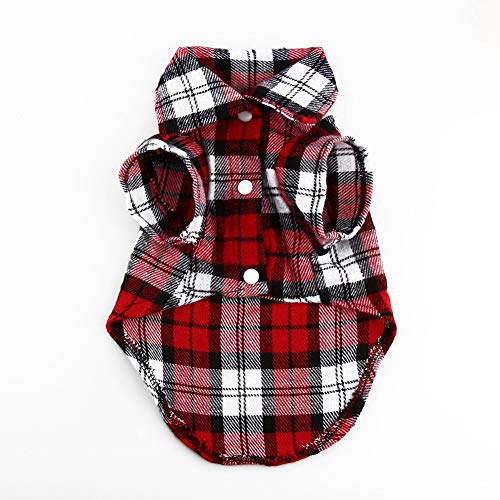 Welpe Plaid Revers T-Shirt Neues kleines Haustier Hund Welpe Plaid T-Shirt Revers Mantel Katze Jacke Kleidung Kostüm Rot Welpe Plaid Revers T-Shirt Neues kleines Haustier Hund Welpe Plaid T-Shirt Revers Mantel Katze Jacke Kleidung Kostüm Rot von LIZEALUCKY