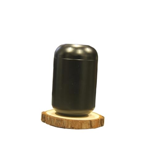 LIZHAYG Tierurnen FüR Hunde Aluminium-Haustierurne for Hunde, Mini-Begräbnisurne for Asche, versiegelte Aufbewahrungsbox, 4,5 x 7,5 cm(Black) von LIZHAYG