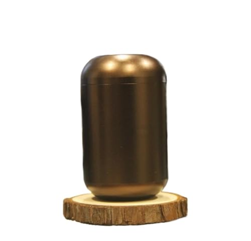 LIZHAYG Tierurnen FüR Hunde Aluminium-Haustierurne for Hunde, Mini-Begräbnisurne for Asche, versiegelte Aufbewahrungsbox, 4,5 x 7,5 cm(Brown) von LIZHAYG