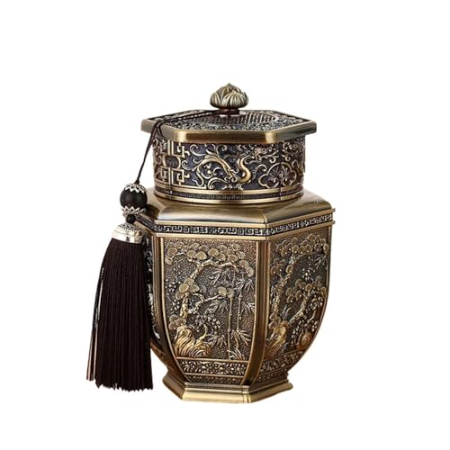 LIZHAYG Tierurnen FüR Hunde Andenkenurnen for Haustiere, Metallurne for Tiere, Bestattungsbehälter for menschliche Asche, Sargbox(Bronze) von LIZHAYG