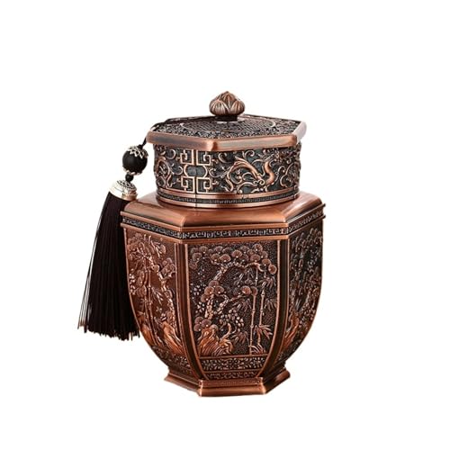 LIZHAYG Tierurnen FüR Hunde Andenkenurnen for Haustiere, Metallurne for Tiere, Bestattungsbehälter for menschliche Asche, Sargbox(Red) von LIZHAYG