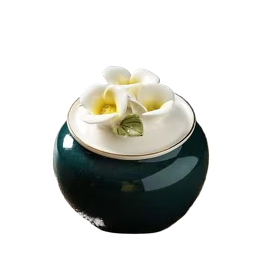 LIZHAYG Tierurnen FüR Hunde Florale Haustierurne, Hund, Katzen, Vögel, Kleintiere, Versiegeltes Funken-Vorratsglas, Gedenkbedarf(Dark Green) von LIZHAYG