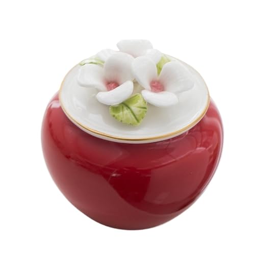 LIZHAYG Tierurnen FüR Hunde Florale Haustierurne, Hund, Katzen, Vögel, Kleintiere, Versiegeltes Funken-Vorratsglas, Gedenkbedarf(Red) von LIZHAYG