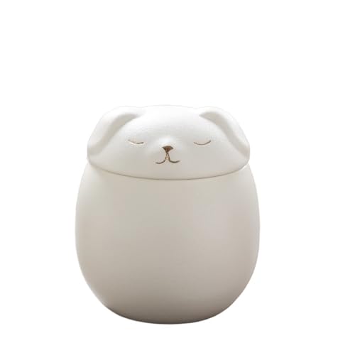 LIZHAYG Tierurnen FüR Hunde Haustier-Urnen Katze Hund Asche Lagerung Keramik versiegelt Jar Pet Memorials(Dog White) von LIZHAYG