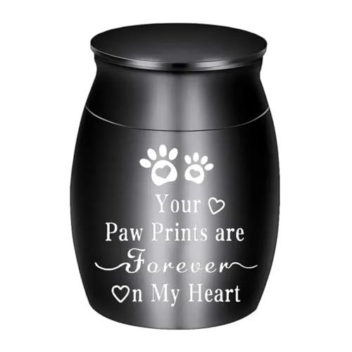 LIZHAYG Tierurnen FüR Hunde Haustierurne Metallurne for Haustiere Tragbare Hunde Memorial Katzen Asche Andenken Einäscherung Asche Urne(Black) von LIZHAYG
