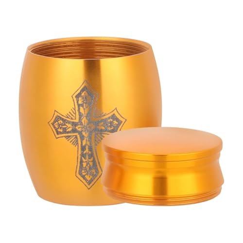 LIZHAYG Tierurnen FüR Hunde Metallurnen, Haustierurnen, Dekorative Urnen, Souvenirurnen, Gedenkurnen, Begräbnisurnen, 16 mm * 25 mm(Golden) von LIZHAYG
