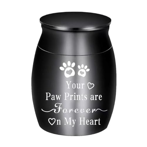 LIZHAYG Tierurnen FüR Hunde Mini Pet Ashes Sealed Box Pet Paw Print Feuchtigkeitsbeständige Urne for Haustiere Wasserdicht(Black) von LIZHAYG