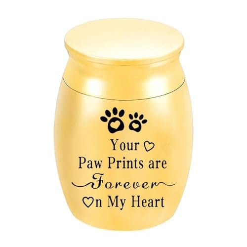 LIZHAYG Tierurnen FüR Hunde Mini Pet Ashes Sealed Box Pet Paw Print Feuchtigkeitsbeständige Urne for Haustiere Wasserdicht(Gold) von LIZHAYG