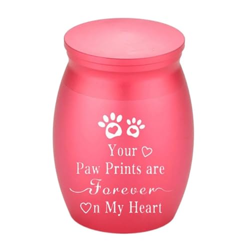 LIZHAYG Tierurnen FüR Hunde Mini Pet Ashes Sealed Box Pet Paw Print Feuchtigkeitsbeständige Urne for Haustiere Wasserdicht(Rose Red-) von LIZHAYG
