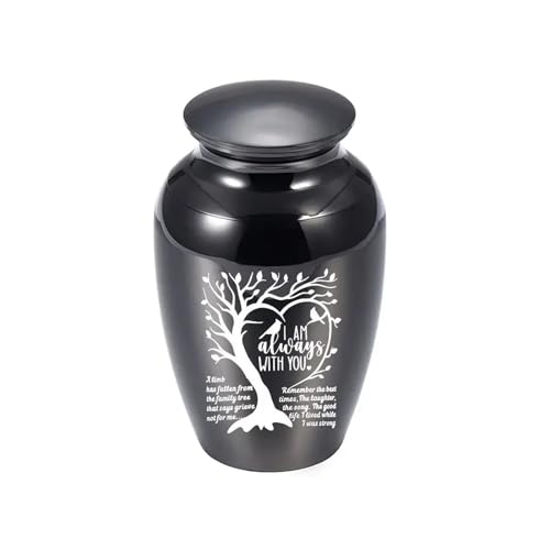 Tierurnen FüR Hunde Haustier Familie Asche Einäscherung Jar Pet Asche Box Leben Baum Asche Jar Pet Supplies(Black) von LIZHAYG