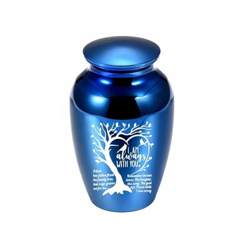 Tierurnen FüR Hunde Haustier Familie Asche Einäscherung Jar Pet Asche Box Leben Baum Asche Jar Pet Supplies(Blue) von LIZHAYG