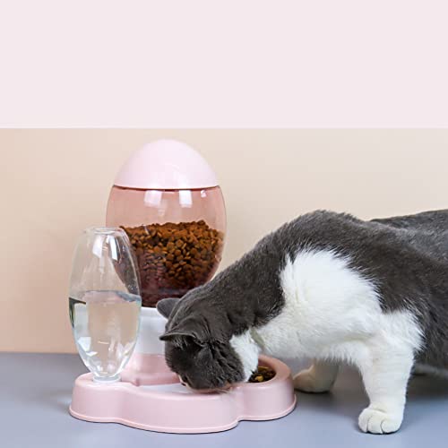 LIZHOUMIL Mehrzweck Futternapf Automatischer Wasser-Futterspender Intelligenter Anti-Überdrehen Fütterungsbehälter für Hunde und Katzen, Wasserfütterung Set, Rosa von LIZHOUMIL