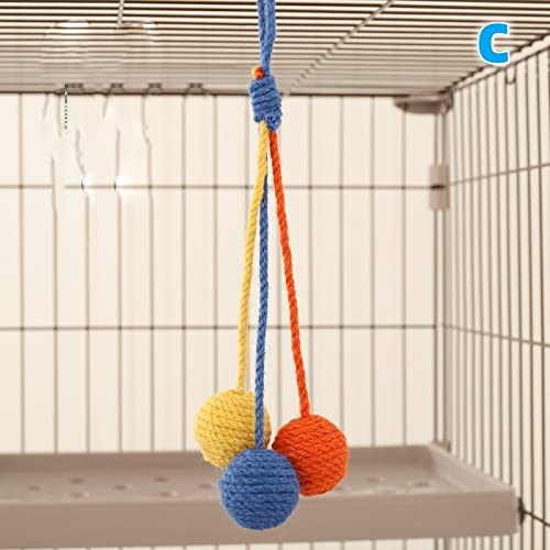 LIZHOUMIL Pet Cat Hanging Sisal Ball Bissfestes, verschleißfestes Jute-Schnur-Seil-Haustierbedarf zur Linderung von Langeweile (rot gelb blau) von LIZHOUMIL