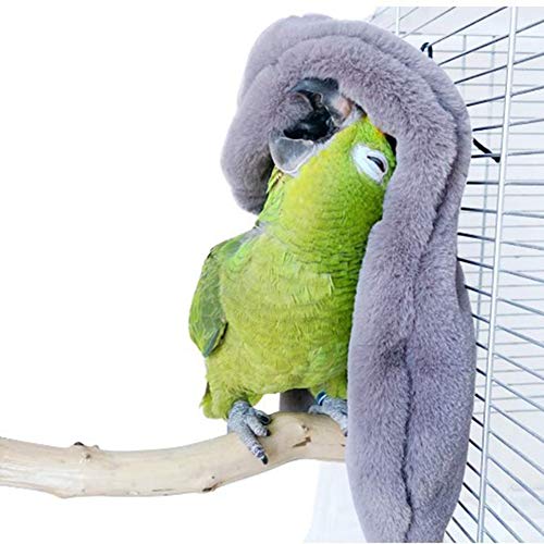 LIZHOUMIL Warme Eck-Wolldecke für Papageien, Vogelnest, Käfigzubehör, Größe M, 30 g, Grau von LIZHOUMIL