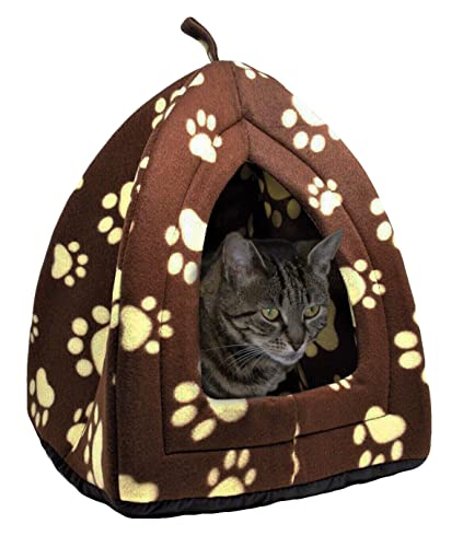 Katzenhöhle Bett Iglu Haustierbett 2 in 1 Faltbar Bequem Dreieck Haustier Katzen Kittbe Bett Zelt Haus Kleine Katzen Welpen Hunde Zelt Bett Haus Waschbar Tragbar Gemütlich Fleece Höhle Versteck (Braun) Katzenhöhle Bett Iglu Haustierbett 2 in 1 Faltbar Bequem Dreieck Haustier Katzen Kittbe Bett Zelt Haus Kleine Katzen Welpen Hunde Zelt Bett Haus Waschbar Tragbar Gemütlich Fleece Höhle Versteck (Braun) von LIZZIE JACOBS