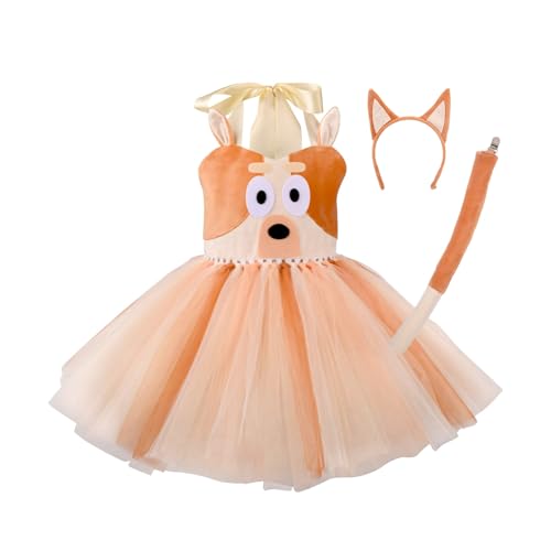 Halloween Hundekostüm Mit Schwanzstirnband Und Kleid Für Mädchen Halloween Weihnachten Geburtstag Hund Up Outfit von LIbgiubhy