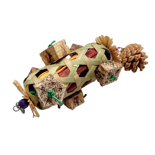 LIbgiubhy Kleintier-Kauspielzeug für Vogel Papageien Kauspielzeug Cornhusk Gewebtes Spielzeug zum Kauen Zähne Schleifen Zubehör von LIbgiubhy