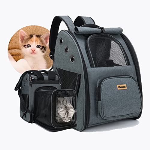 Katzen-Rucksack für Haustiere, groß, Wandern, Reisetasche, Hundetrage, erweiterbar, Katzen-Tragetasche, faltbar, von Fluggesellschaften zugelassen, Kaninchen, Spazierengehen, tragbare Passform, 8,2 kg von LImazesn
