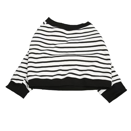 Hunde-Shirt, Hunde-Pyjama Gegen Lecken, schwarz-weiß Gestreift, Atmungsaktiv, Langärmlig, für Mittelgroße Haustiere (6XL) von LJCM