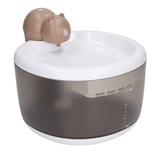 Kabelloser Katzenwasserbrunnen, Automatischer Katzenwasserbrunnen, Transparent, Lange Haltbarkeit, 2200 MAh Akku, 2,2 L Fassungsvermögen für den Täglichen Gebrauch (BROWN) von LJCM