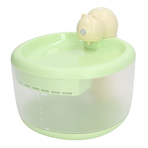 Kabelloser Katzenwasserbrunnen, Automatischer Katzenwasserbrunnen, Transparent, Lange Haltbarkeit, 2200 MAh Akku, 2,2 L Fassungsvermögen für den Täglichen Gebrauch (GREEN) von LJCM