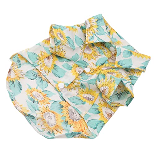 LJCM Haustierkleidung, Sonnenblumen-Design, Sommer-T-Shirts für Haustiere, Atmungsaktiver Sonnenschutz für Haustiere (S) von LJCM