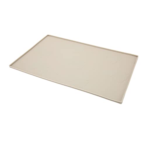LJCM Hundefuttermatte, Schmutzabweisend, Kleines Silikon, Wasserdicht, Hundemuster, Futtermatte für Haustiere, Lebensmittelecht, für Böden (Beige) von LJCM