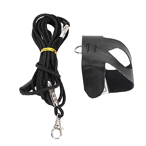 Papageien-Fluganzug, Rutschfester Griff, Bissfest, Leicht, Drehbar, Legierungsschnalle, Schwarz, Outdoor-Trainingshalsband für Nymphensittiche (M) von LJCM