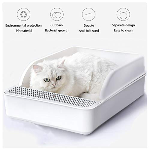 LJJ Katzentoilette KäTzchen Toilette Offener BehäLter Anti-Spritzwasser Hoch GeläNder Separates Design, Um Geruch Zu Vermeiden LJJ Katzentoilette KäTzchen Toilette Offener BehäLter Anti-Spritzwasser Hoch GeläNder Separates Design, Um Geruch Zu Vermeiden von LJJ