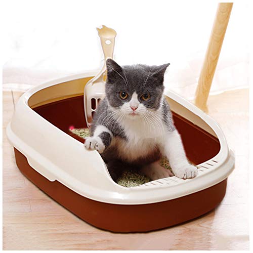 LJJ Sandkasten, halbgeschlossen, Sand-WC für Katzen, Risssicher, großer Raum, spritzfest, mit Sandschaufel für Katzen, abnehmbares Design von LJJ