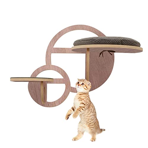 Wandmontierte Katzenregale, Holz-Katzenbettrahmen, DIY-Katzensprungplattform, Katzenstangen, Treppenaufgang Für Indoor-Katzenplattform-Kletterer (B) von LJQ