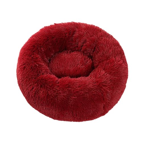 LJWDYS Donut Hundebett Katzenbett, Tragbare Waschbar Haustierbett Für Kleine Und Mittelgroße Hunde Katzen (Color : Red, Size : 70cm) von LJWDYS