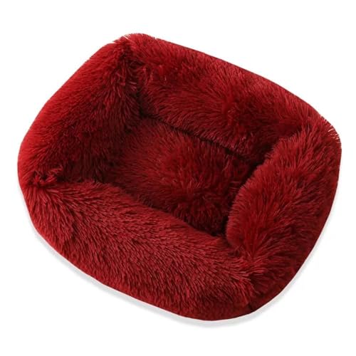 LJWDYS Waschbar Hundebett Katzenbett, Anti-Angst rutschfest Hundekorb Haustierbett Für Katzen Große Mittelgroße & Kleine Hunde (Color : Red, Size : L) von LJWDYS