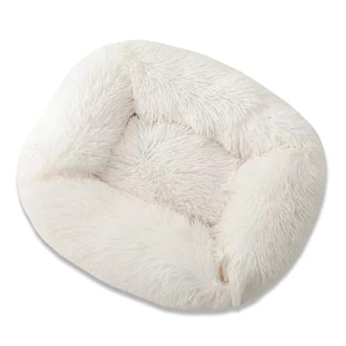 LJWDYS Waschbar Hundebett Katzenbett, Anti-Angst rutschfest Hundekorb Haustierbett Für Katzen Große Mittelgroße & Kleine Hunde (Color : White, Size : L) von LJWDYS