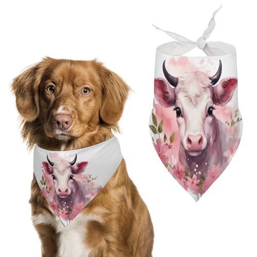 A Little Cow Hunde-Halstuch, waschbar und verstellbar, Dreieckstuch, atmungsaktiv, Haustier-Schal für kleine, mittelgroße und große Haustiere, niedliches modisches Haustierzubehör A Little Cow Hunde-Halstuch, waschbar und verstellbar, Dreieckstuch, atmungsaktiv, Haustier-Schal für kleine, mittelgroße und große Haustiere, niedliches modisches Haustierzubehör von LKHDS