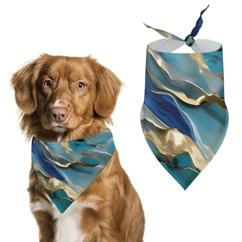Azurite Hundehalstuch, waschbar, verstellbar, Dreieckstuch, atmungsaktiv, für kleine, mittelgroße und große Haustiere, niedliches modisches Haustier-Accessoire Azurite Hundehalstuch, waschbar, verstellbar, Dreieckstuch, atmungsaktiv, für kleine, mittelgroße und große Haustiere, niedliches modisches Haustier-Accessoire von LKHDS