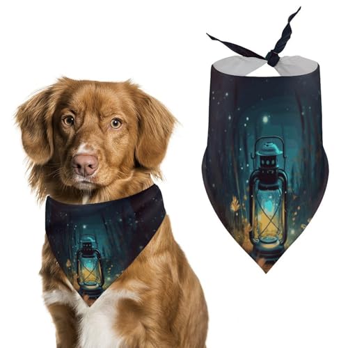 Fireflies and Lantern Hundehalstuch, waschbar und verstellbar, dreieckig, atmungsaktiv, für kleine, mittelgroße und große Haustiere, niedliches modisches Haustierzubehör Fireflies and Lantern Hundehalstuch, waschbar und verstellbar, dreieckig, atmungsaktiv, für kleine, mittelgroße und große Haustiere, niedliches modisches Haustierzubehör von LKHDS