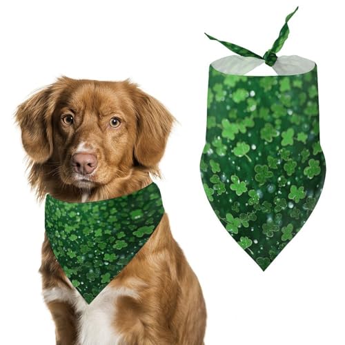 Halstuch für Hunde, Motiv: St. Patrick's Day, glitzernd, waschbar und verstellbar, dreieckig, atmungsaktiv, für kleine, mittelgroße und große Haustiere, niedliches modisches Haustierzubehör Halstuch für Hunde, Motiv: St. Patrick's Day, glitzernd, waschbar und verstellbar, dreieckig, atmungsaktiv, für kleine, mittelgroße und große Haustiere, niedliches modisches Haustierzubehör von LKHDS