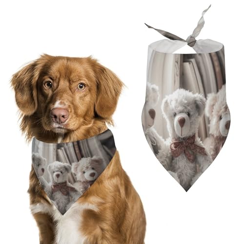 Hundehalstuch, Motiv: Bär, sitzend auf Regal, waschbar und verstellbar, dreieckig, atmungsaktiv, für kleine, mittelgroße und große Haustiere, niedliches modisches Haustierzubehör Hundehalstuch, Motiv: Bär, sitzend auf Regal, waschbar und verstellbar, dreieckig, atmungsaktiv, für kleine, mittelgroße und große Haustiere, niedliches modisches Haustierzubehör von LKHDS