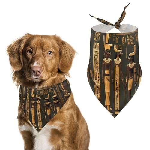 Hundehalstuch, Motiv: antike ägyptische Hieroglyphe, waschbar, verstellbar, Dreieckstuch, atmungsaktiv, für kleine, mittelgroße und große Haustiere, niedliches modisches Haustierzubehör Hundehalstuch, Motiv: antike ägyptische Hieroglyphe, waschbar, verstellbar, Dreieckstuch, atmungsaktiv, für kleine, mittelgroße und große Haustiere, niedliches modisches Haustierzubehör von LKHDS