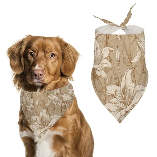 Hundehalstuch, waschbar, verstellbar, dreieckig, atmungsaktiv, für kleine, mittelgroße und große Haustiere, niedliches modisches Haustier-Accessoire, Beige Hundehalstuch, waschbar, verstellbar, dreieckig, atmungsaktiv, für kleine, mittelgroße und große Haustiere, niedliches modisches Haustier-Accessoire, Beige von LKHDS