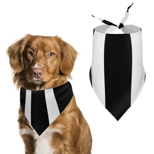 Hundehalstuch, waschbar, verstellbar, dreieckig, atmungsaktiv, für kleine, mittelgroße und große Haustiere, niedliches modisches Haustier-Accessoire, gestreift, Schwarz / Weiß Hundehalstuch, waschbar, verstellbar, dreieckig, atmungsaktiv, für kleine, mittelgroße und große Haustiere, niedliches modisches Haustier-Accessoire, gestreift, Schwarz / Weiß von LKHDS