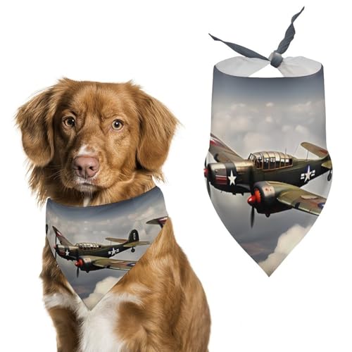 Hundehalstuch aus dem 2. Weltkrieg, waschbar, verstellbar, Dreieckstuch, atmungsaktiv, für kleine, mittelgroße und große Haustiere, niedliches modisches Haustierzubehör Hundehalstuch aus dem 2. Weltkrieg, waschbar, verstellbar, Dreieckstuch, atmungsaktiv, für kleine, mittelgroße und große Haustiere, niedliches modisches Haustierzubehör von LKHDS