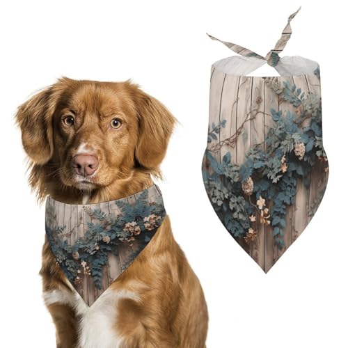 Hundehalstuch mit Blättern auf rustikalem Holz, waschbar und verstellbar, Dreieckstuch, atmungsaktiv, für kleine, mittelgroße und große Haustiere, niedliches modisches Haustierzubehör Hundehalstuch mit Blättern auf rustikalem Holz, waschbar und verstellbar, Dreieckstuch, atmungsaktiv, für kleine, mittelgroße und große Haustiere, niedliches modisches Haustierzubehör von LKHDS