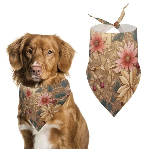 Hundehalstuch mit Blumenmotiv, waschbar und verstellbar, dreieckig, atmungsaktiv, für kleine, mittelgroße und große Haustiere, niedliches modisches Haustierzubehör Hundehalstuch mit Blumenmotiv, waschbar und verstellbar, dreieckig, atmungsaktiv, für kleine, mittelgroße und große Haustiere, niedliches modisches Haustierzubehör von LKHDS