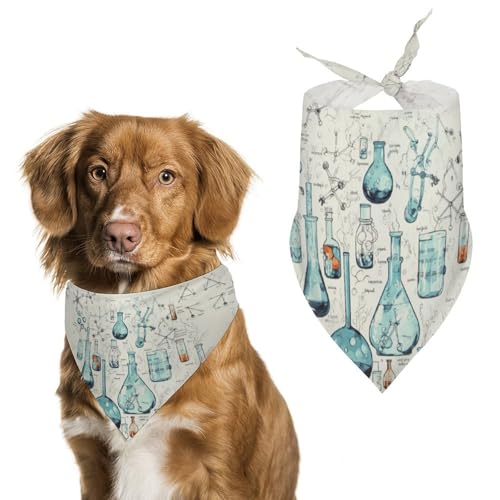 Hundehalstuch mit Chemie-Aufdruck, waschbar und verstellbar, dreieckig, atmungsaktiv, für kleine, mittelgroße und große Haustiere, niedliches modisches Haustierzubehör Hundehalstuch mit Chemie-Aufdruck, waschbar und verstellbar, dreieckig, atmungsaktiv, für kleine, mittelgroße und große Haustiere, niedliches modisches Haustierzubehör von LKHDS